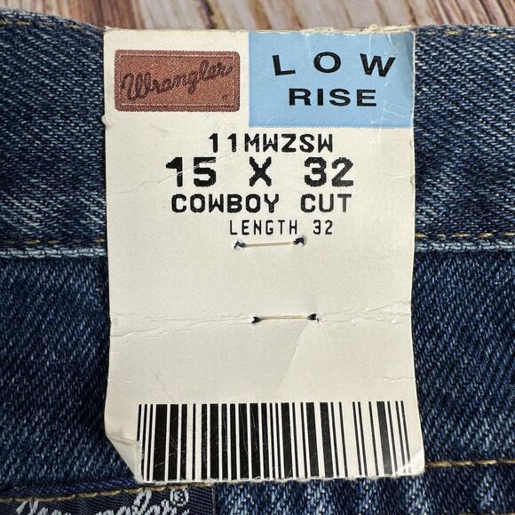 Vintage Wrangler COWBOY CUT Size 15 High Rise Jeans Denim Pants USA Made 35x32 - Picture 10 of 11